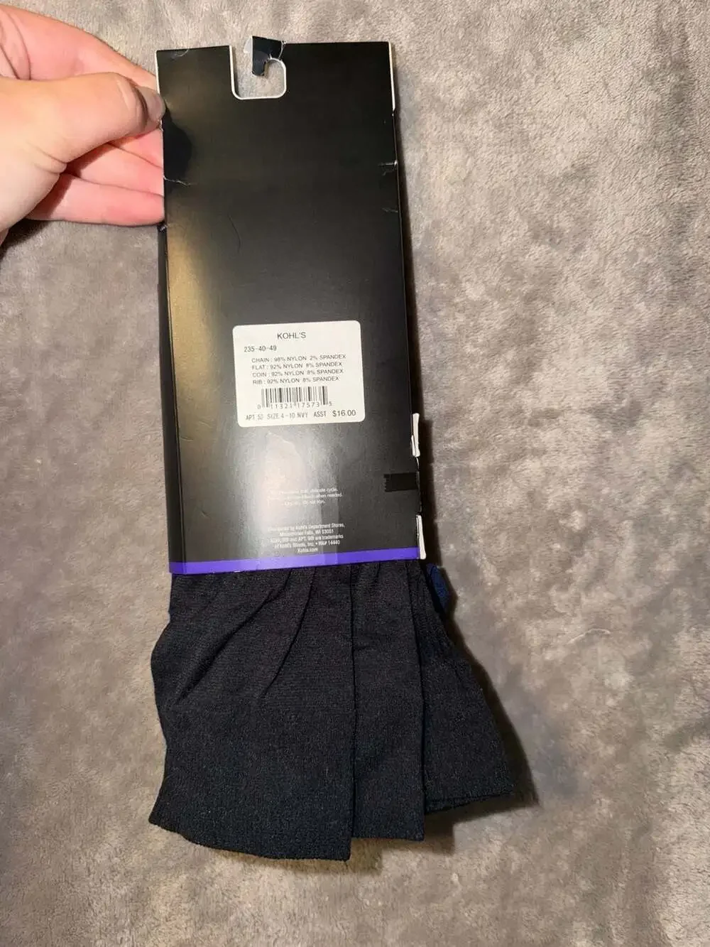 Apt. 9 Trouser Socks Six Pairs Shoe Size 4-10 Navy Asst